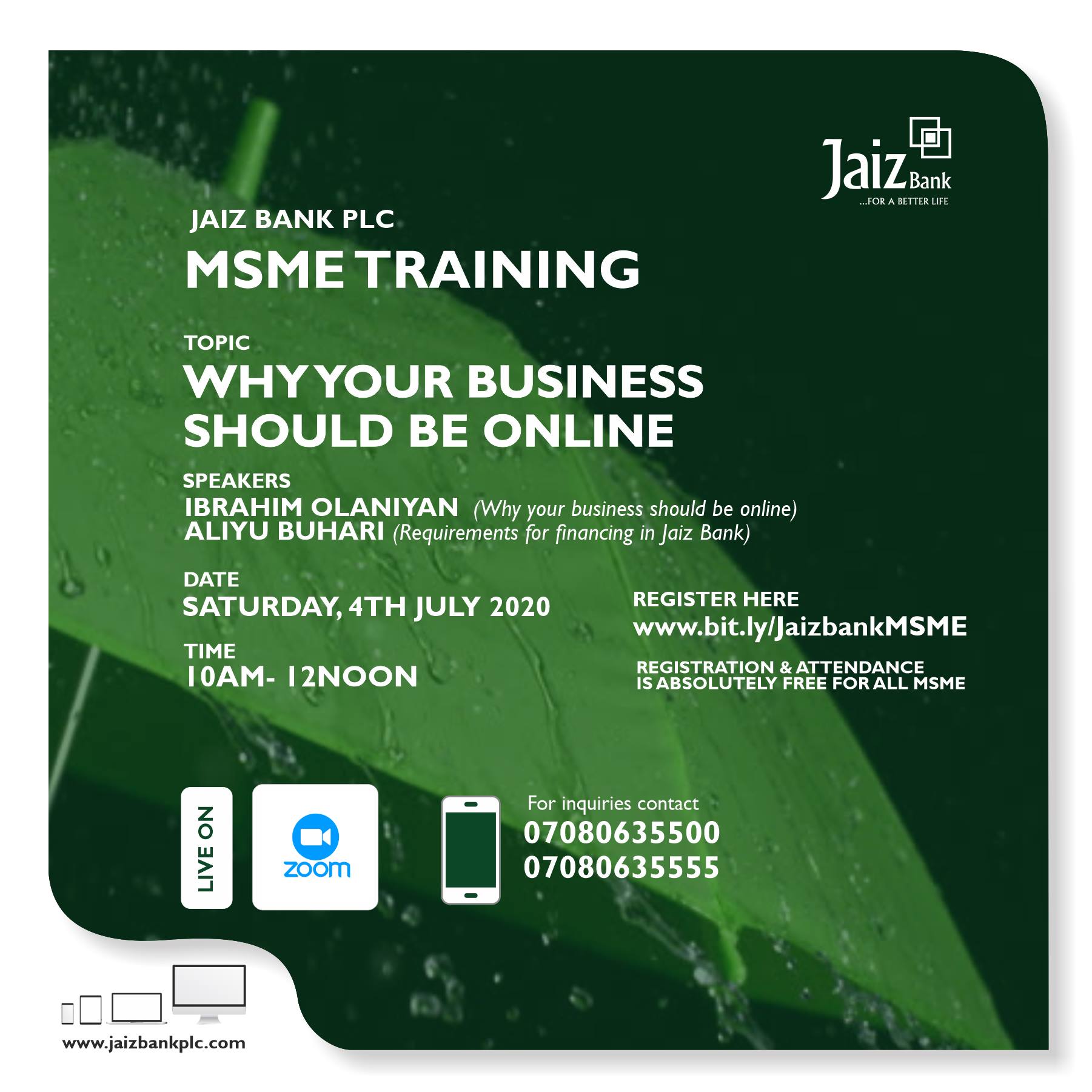 jaiz-bank-to-host-training-on-financing-requirements-and-online-business-for-msmes-msme-africa