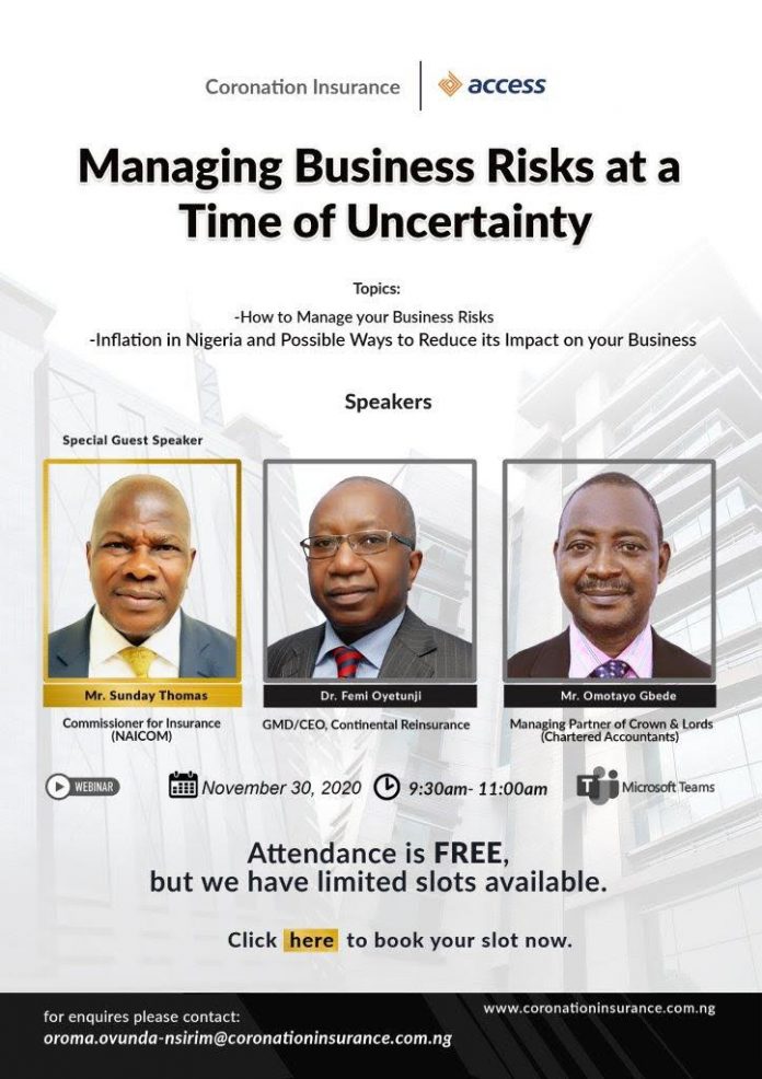 Coronation Insurance Plc and Access Bank to hold SME Webinar