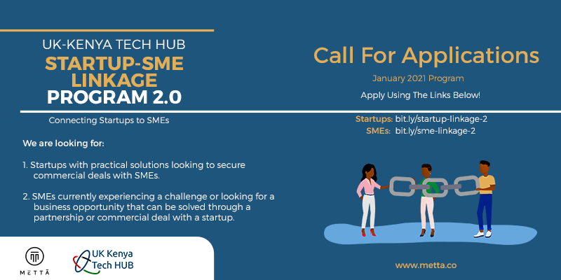 Call for Applications: UK-Kenya Tech Hub Startup-SME Linkage Program 2.0