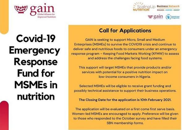 Second roll out of GAIN’s Covid-19 Emergency Response Grants for MSMEs