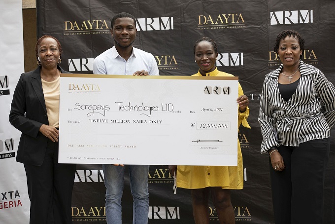 Tope Idris Sulaimon of Scrapays Emerges Winner of ARM DAAYTA 2021,Gets ₦12m grant
