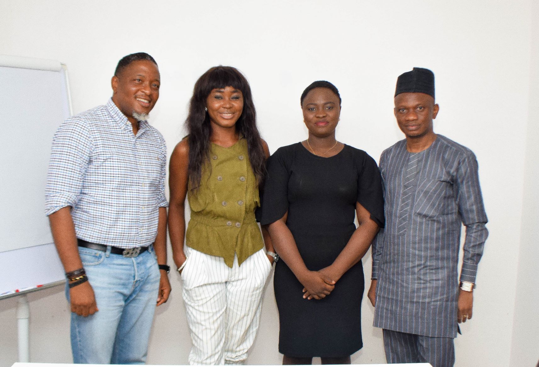  L-R Bisoye Coker, Managing Director , Kiakia FX, Libby Ofem-Oke Founder, Ebom Palm Oil (2nd Prize Winner), Elizabeth Oladepo, Founder, 07 Foods (1st Prize winner) and Seye Olurotimi, Founder of MSME Africa at the prizes presentation ceremony