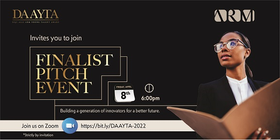 ARM's DAAYTA 2022 Virtual Finalist Pitch Event to Hold on April 8, 2022