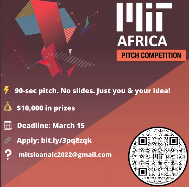 Call for Applications: MIT Africa Innovate Pitch Competition (up to $10,000 in prizes)