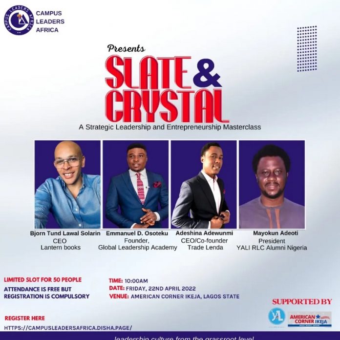Slate and Crystal: Campus Leaders Africa Presents Masterclass on Leadership and Entrepreneurship