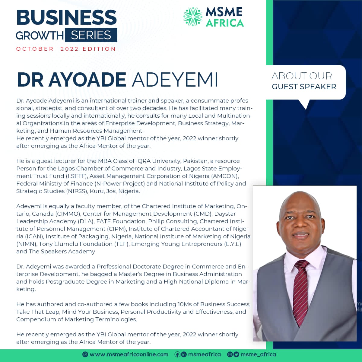 MSME Africa October 2022 Business Growth Series 
