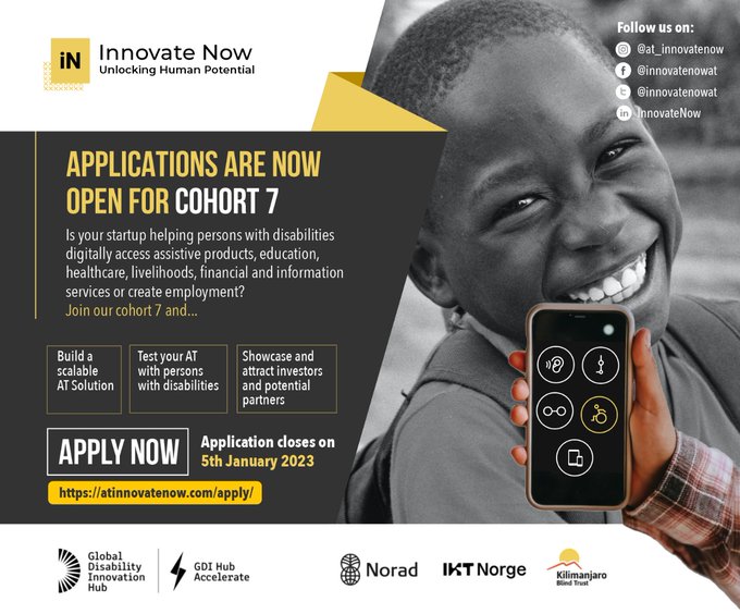 Call for Applications: Innovate Now Cohort 7 for Digital & Assistive Technology