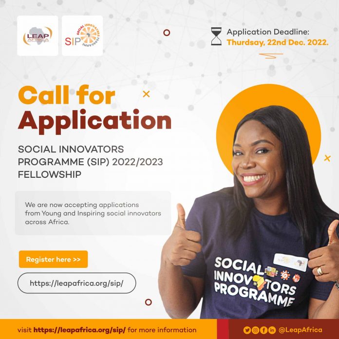 Call for Applications: LEAP Africa Social Innovators Programme (SIP) for Young African Changemakers