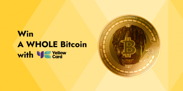 Win A Whole Bitcoin - Yellow card woos Customers with Mouth-watering Offer