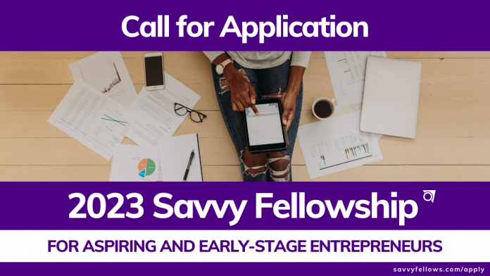 Call for Applications: 2023 Savvy Global Fellowship for Aspiring and Early-Stage Entrepreneurs (Fully-funded Virtual Program)