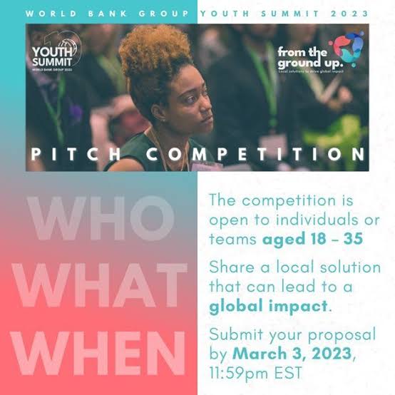 Call for Applications: 2023 World Bank Group Youth Summit Pitch Competition