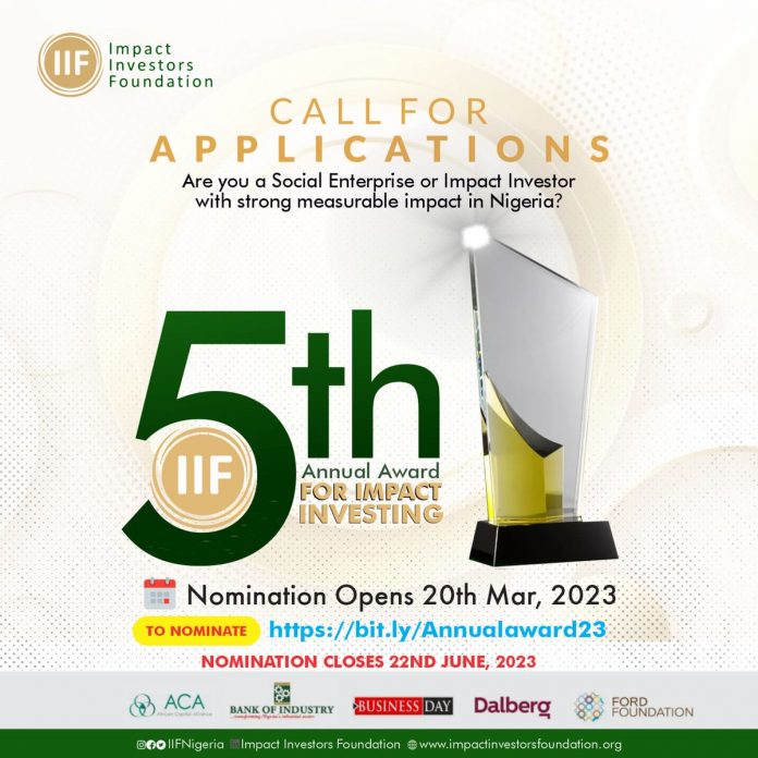Call for Applications and Nominations: IIF 5th Annual Award on Impact Investing
