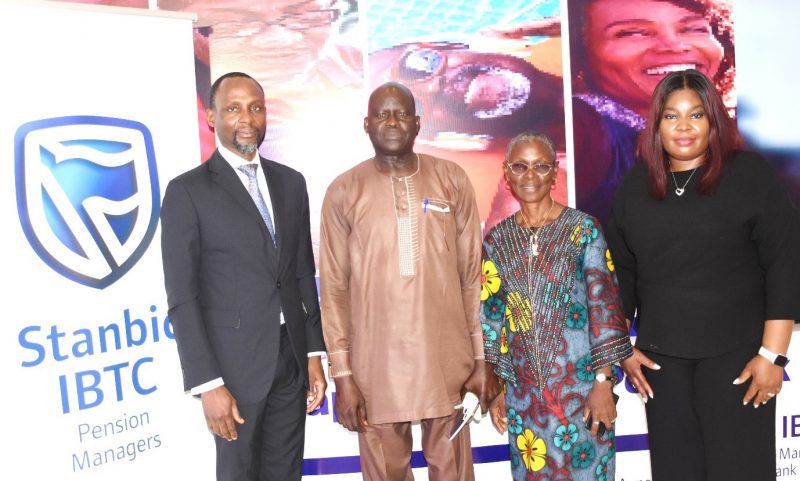 L-R: Olumide Oyetan, Chief Executive, Stanbic IBTC Pension Managers; Apagu N Thliza, Department of Chemistry, Federal College of Education, Pankshin, Plateau State; Lydia Mark Julson, Head of Housing Unit, University of Jos and Yinka Johnson, Head, Business Development, Stanbic IBTC Pension Managers during the 2023 pre-retirement seminar for retirees organised by Stanbic IBTC Pension Managers in Jos, Plateau State.