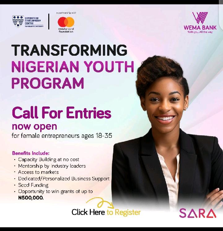Call For Applications: Wema Bank/ Mastercard Foundation/EDC Transforming Nigerian Youth Program( Up To ₦500,000 Grant)