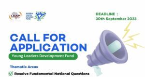 Call For Applications: Nigeria Youth Future Fund Young Leaders Development Funds 2023/24