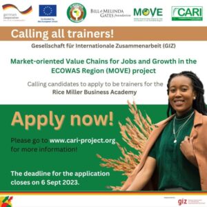 Call For Applications: Training of Trainer Program of the Rice Miller Business Academy(Fully-funded)