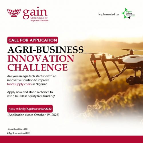 Call For Applications: AGRI-Business Innovation Challenge For Nigerians ($16,000 Equity-Free Grant)