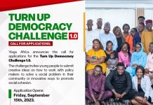 Call for Applications: Yiaga Africa Turn Up Democracy Challenge 1.0