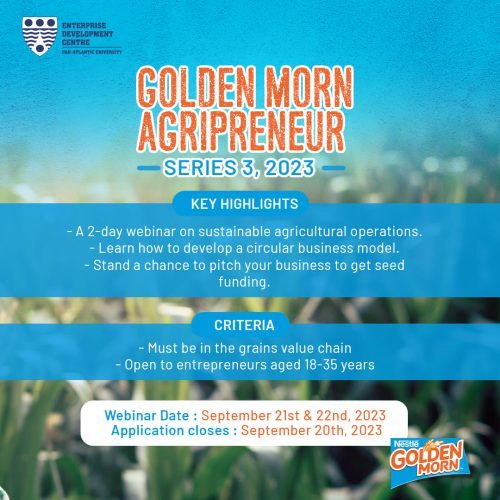 Call For Applications: 2023 Golden Morn Agripreneur Webinar Series 3