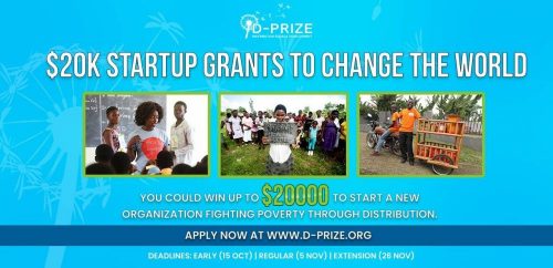 Call For Applications: D-Prize Global Competition For Entrepreneurs (up to $20,000)