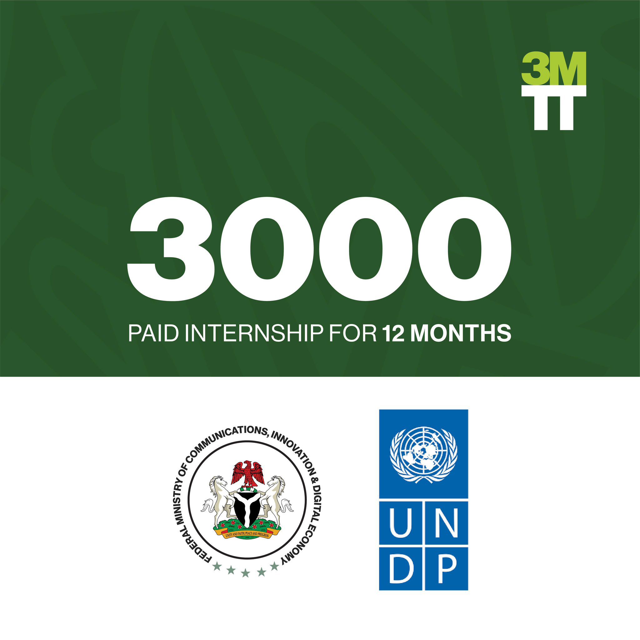 NITDA Partners with UNDP to Provide 3,000 Paid Internships for 3MTT Program Participants