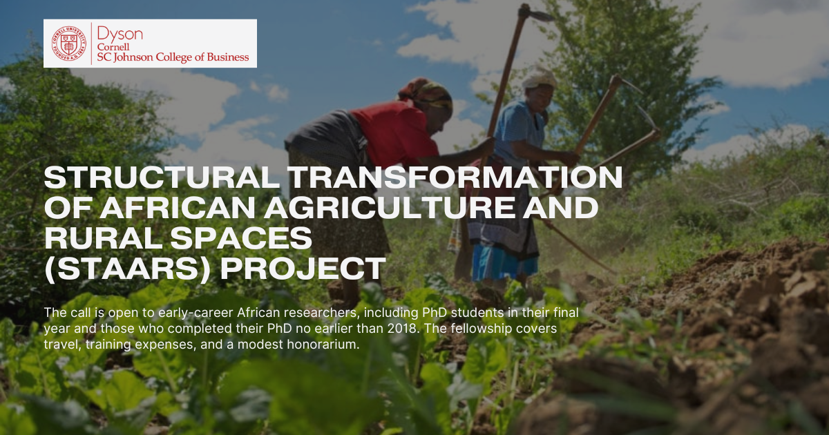 Call For Applications: Structural Transformation of African Agriculture & Rural Spaces (STAARS) Fellowship Program 2024