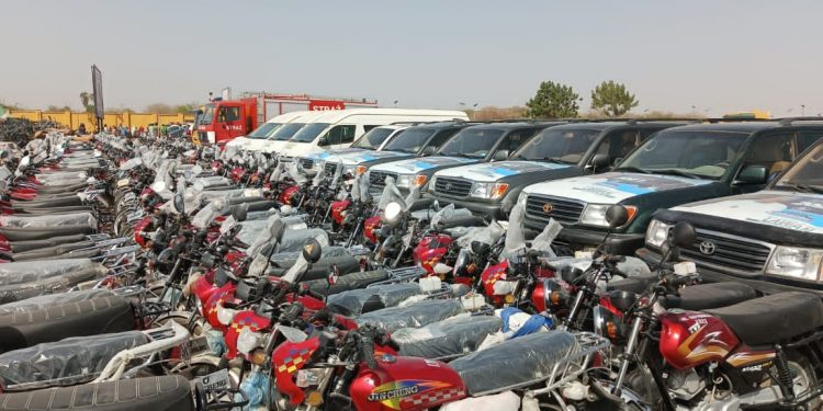 Lawan Empowers Yobe North with Mega Entrepreneurship Materials and Vehicles
