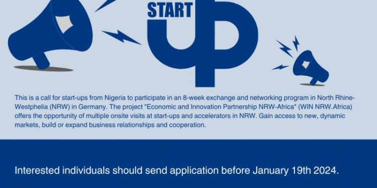 Call For Applications: Economic and Innovation Partnership NRW-Africa, Opportunity For Nigerian Start-ups