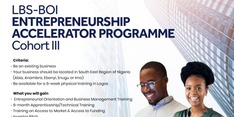 Call For Applications :LBS-BOI Business Innovation Accelerator Cohort III Entrepreneurship Accelerator Program