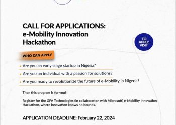 Call For Applications: e-Mobility (Electric Mobility) Innovation Hackathon For Entrepreneurs and Startups in Nigeria ( Over USD$75,000 worth of benefits available)