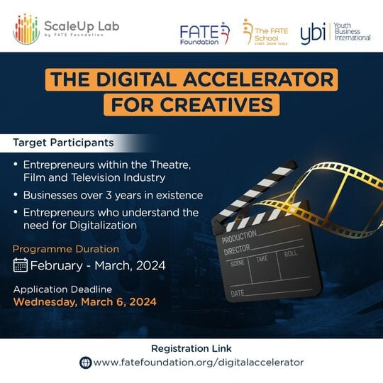 Call for Applications: Fate Foundation Digital Accelerator Program 2024 for Young Nigerian Creatives