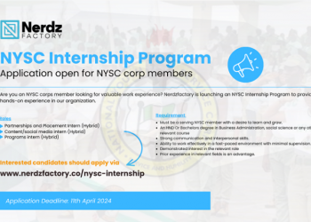 Call For Applications: NerdzFactory NYSC Internship Program
