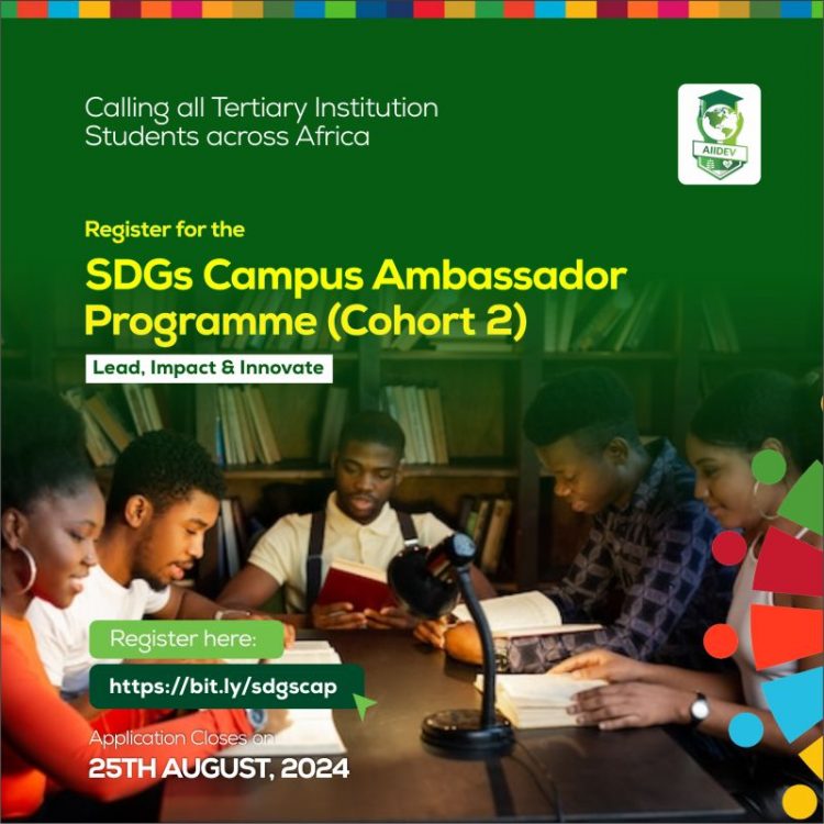 Call For Applications: AIIDEV Africa SDGs Campus Ambassador Program – Cohort 2