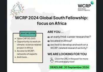 Call For Applications: WCRP 2024 Global South Fellowship: focus on Africa