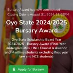 Call For Applications: Oyo State Bursary Award 2024 ( Up to N100,000)