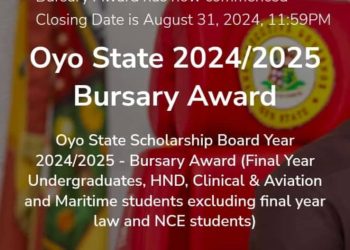 Call For Applications: Oyo State Bursary Award 2024 ( Up to N100,000)