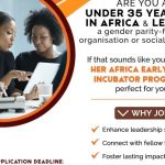 Call For Applications: Her Africa Early Stage Incubator program Call For Applications: Alliance for Women and Girls (AFWAG) Her Africa Early Stage Incubator program