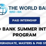 Call For Applications: World Bank Treasury Summer Paid Internship Program 2025