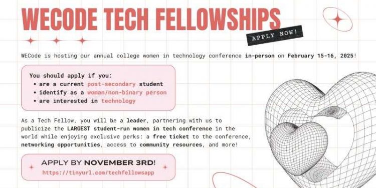 Call For Applications: Harvard WECode College Conference Tech Fellowship 2025
