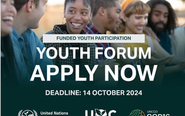 Call For Application: UNCCD COP-16 and Youth Forum in Riyadh (Fund For Youth Participation)