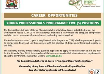 Call For Applications: Competition Authority of Kenya Young Professional Program (Monthly Stipends available)