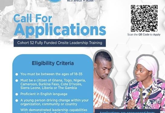 Call For Applications: YALI RLC West Africa Emerging Leaders Program – Cohort 52 (onsite) Fully Funded
