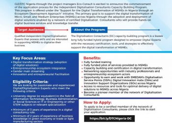 Call For Applications: GIZ-DTC Digitalization Consultants Capacity Building Program For MSMEs in Nigeria