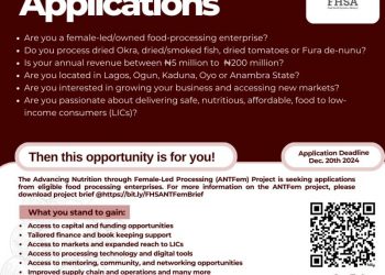 Call for Applications: Advancing Nutrition through Female-Led Processing (ANTFem) Program