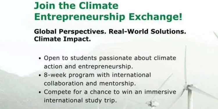 Call For Applications: Climate Entrepreneurship Exchange Challenge (Earn an on-line certificate and a Fully funded Study Journey)