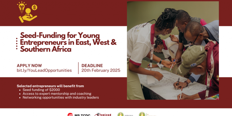 Call For Applications: YouLead Africa Seed-Funding for Young Entrepreneurs in East, West & Southern Africa (Up to $2000 Grant)