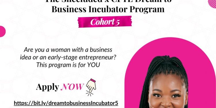Call For Applications: The Shecluded x CFYE Dream to Business Incubator Program (Cohort 5)