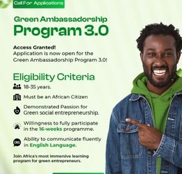 Call For Applications: Green Ambassadorship Program For African Youths