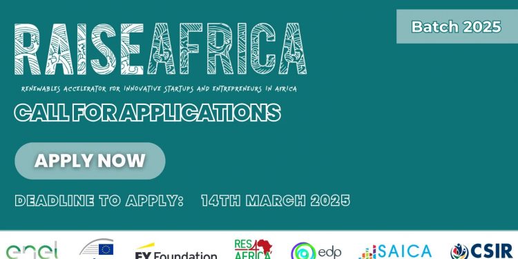 Call for Applications: RAISEAfrica – Renewables Accelerator Program 2025 for Innovative Startups and Entrepreneurs in Africa