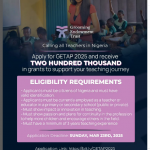 Call For Applications: Grooming Endowment Teachers Appreciation Program (GETAP) (Up to N200,000)